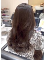 ソヨン 栄2号店(SOYON)&nbsp;黒髪/グレーベージュ/レイヤーロング/前髪パーマ/髪質改善