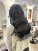 ブルージュカラーグレーダークグレージュ暗髪カラー透明感カラー