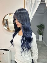 空&nbsp;染めれるエクステ/シールエクステ/ネイビー