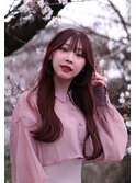 春のチェリーピンクブラウン【大人可愛い前髪顔まわり】