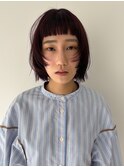 大人可愛いワイドバング/ワインレッド/ボブレイヤー/ボブウルフ