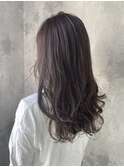 ニュアンスカラー/センターパート/ツヤ髪スタイル/ブルージュ