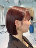 切りっぱなしボブ×ボルドールビーカラー