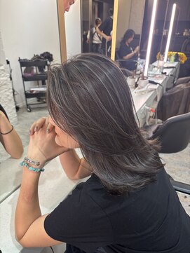 ブレンド 渋谷(BLend) ホワイトグレージュミニウルフデジタルパーマチェリーブラウン