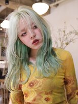 キャロルガーデンズ ボコカ 表参道(Carroll Gardens bococa) 【azu】ミントグリーン ブリーチ ダブルカラー