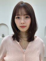 ノイ 銀座(noi) 顔周りレイヤーカットくびれヘアミルクティーベージュカラー韓国