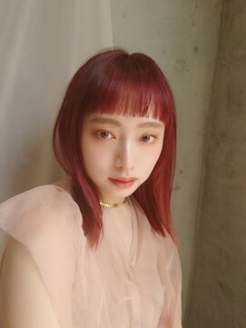 マノハル(MANOHARU) 【マノハル スタイル】外ハネミディアム×ピンクヘア