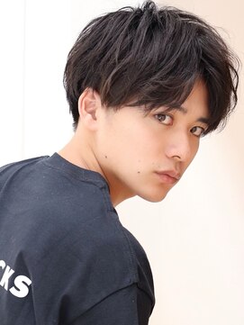 ネイビー(NAVY) カットのみ！ラフに仕上がるナチュラルセンターパート