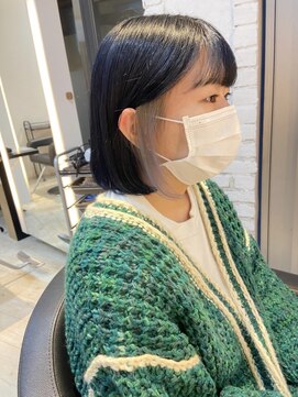インク サカエ(inq sakae) ミデイアムボブ×イヤリングカラー(シルバー)