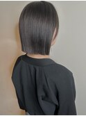 暗髪プツっとスクエアボブでモードに！/アッシュブラック