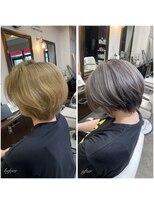 ムーブ(Moob)&nbsp;ショートスタイル×ハイライトシルバー髪質改善カラー【別府】