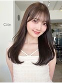 美髪レイヤーカット/顔まわりレイヤー/くびれミディアムレイヤー