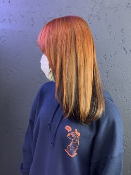 プライズ アイリス 池袋東口店(prize Iris) アンブレラカラーオレンジカラー韓国ヘア池袋