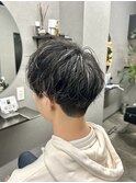 ホワイトメッシュ/ゆるパーマ