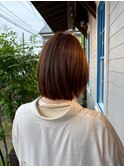 チェリーブラウンミニマルショートボブ