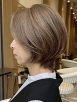 ソワネ 表参道(soigne)&nbsp;表参道髪質改善カラーミディアムボブアッシュグレージュ50代60代