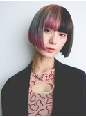ボブ前髪カットブリーチダブルカラー_F0394