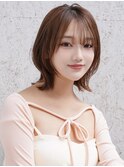 《Agu hair》ピンクブラウンボブ×numberA.ベースケアミルク