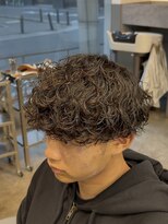 ノイセル 西本町(Noisyle)&nbsp;フェザーパーマスパイキーショートブルーブラックサーフカール◎