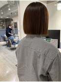 ストレートワンレンボブまとまる髪型赤羽美容室
