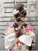 編み下ろしアレンジ/ヘアセット/成人式/卒業式