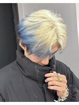 ギミックパシャ(GIMMICK pasha)&nbsp;抜きっぱなしブロンドとブルーのデザインカラー