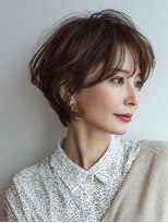 ハーツ 青山表参道店(Heart's) 白髪ぼかし脱白髪染め似合わせショートボブ40代50代60代