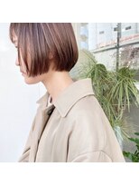 エマ 谷山店(EMMA)&nbsp;ミニボブ　ハイライトカラー　ピンクベージュ