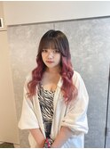 #名古屋#栄#プルエクステ#グラデーション#ピンク#ロング