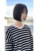 ボブ/黒髪/グレー/韓国ボブ/髪質改善[鹿児島中央駅]