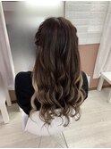編み込みハーフバックスタイル