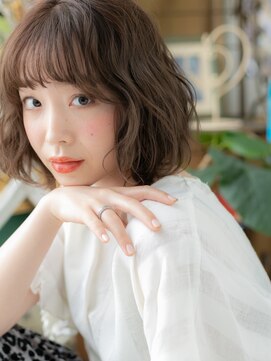 カバーヘア イヴ 戸頭店(COVER HAIR EVE) ★前髪パーマグレージュカラーくびれボブパーマ20代30代40代★10