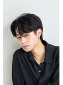メンズダークアッシュニュアンスパーマ韓国マッシュウルフカット