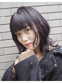 【MALUNAペコ】暗髪ラベンダーカラー×くびれミディアムレイヤー