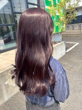 ヘアーアンドエステ ハラダ 滝ノ水店(Hair&Esthe Harada) ピンクブラウン/透明感カラー/艶髪ロング