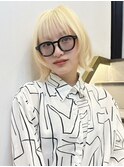 ブロンド金髪 フェイスレイヤーボブ似合わせ小顔t621