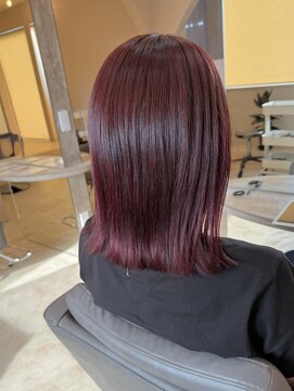 ヨンド(yond) カシスピンク外ハネボブ顔まわり前髪群馬太田