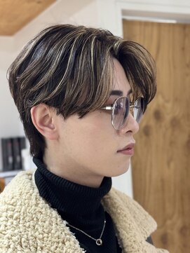 クオル 円山(QOL) フェザーパーマニュアンスパーマセンターパートメンズカット