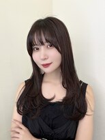 ジーナ 天神(Zina)&nbsp;レイヤーカット/小顔/黒髪/オリーブグレー[福岡天神]