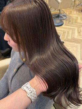 ロンド フィーユ(Lond fille) ◇ラベンダーグレー韓国風巻きレイヤーカットマロンベージュ銀座