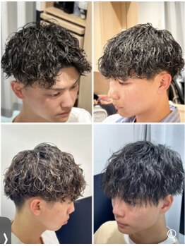 リバティシェアバーバー 銀座(LIBERTY SHARE BARBER)の写真/いつでもサロン仕上がりを再現できると人気のパーマスタイル。毎日のスタイリングも時短◎<理容室>銀座