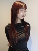ニコフクオカヘアーメイク(NIKO Fukuoka Hair Make)&nbsp;[NIKO]ワインレッド/ボルドー/姫カット/赤髪/ロングレイヤー