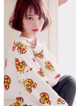 コーエン(cowen) 愛されボブひし形ゆるふわワンカール短め前髪ピンクベージュ30代