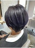 ショートダブルカラーバイオレット#韓国ヘア#艶髪