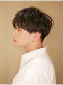 三軒茶屋_メンズ_カット_ショート_刈り上げ_マッシュ_ブラック_