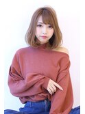 透明感ベージュＡライン大人ロブ