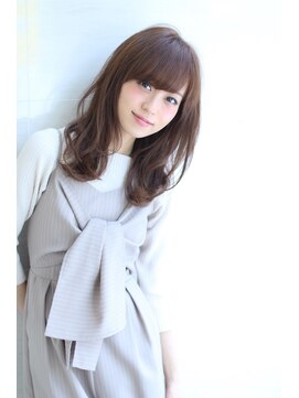 オーロ 緑地公園店(ORO) ネイビーカラーの大人かわいいブランジュ小顔くびれセミディ