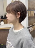フェミニンで可愛いチェリーブラウンイメチェンボブ