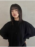 暗髪カラー_レイヤーカット_顔まわりレイヤー_ウルフカット