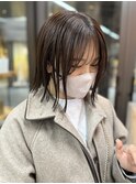 切りっぱなしボブ/エアリーロング/美髪/ピンクブラウン/表参道